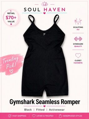 Gymshark Seamless Romper Black Sculpting Fit Activewear One Piece